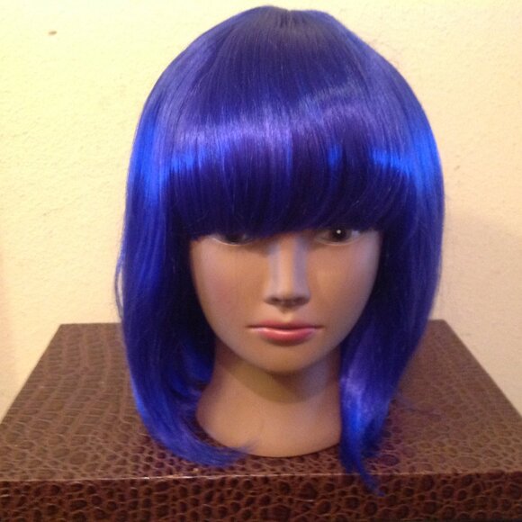 Adult Costume Cobalt Blue Wig One Size Synthetic - Picture 1 of 7